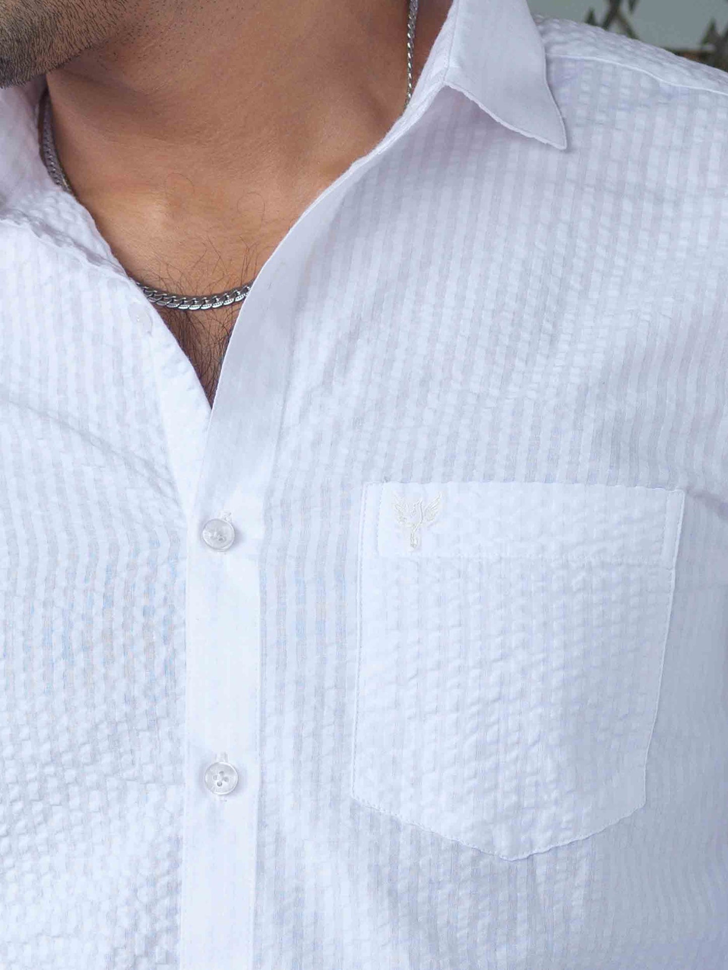 White stripe viscos full sleeve shirt