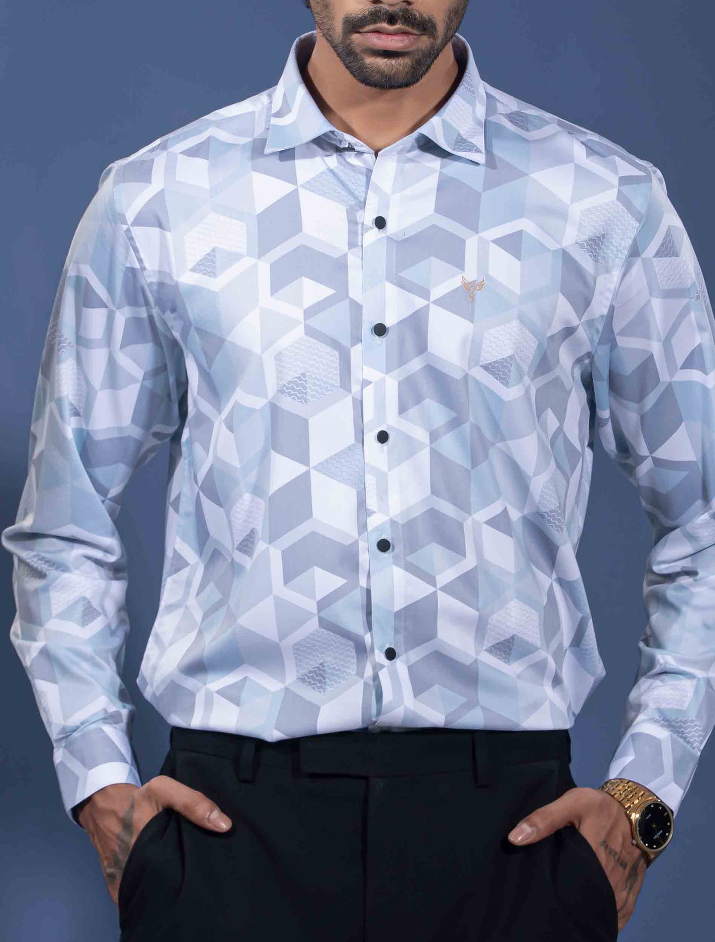 Paste sky white printed premium full sleeve