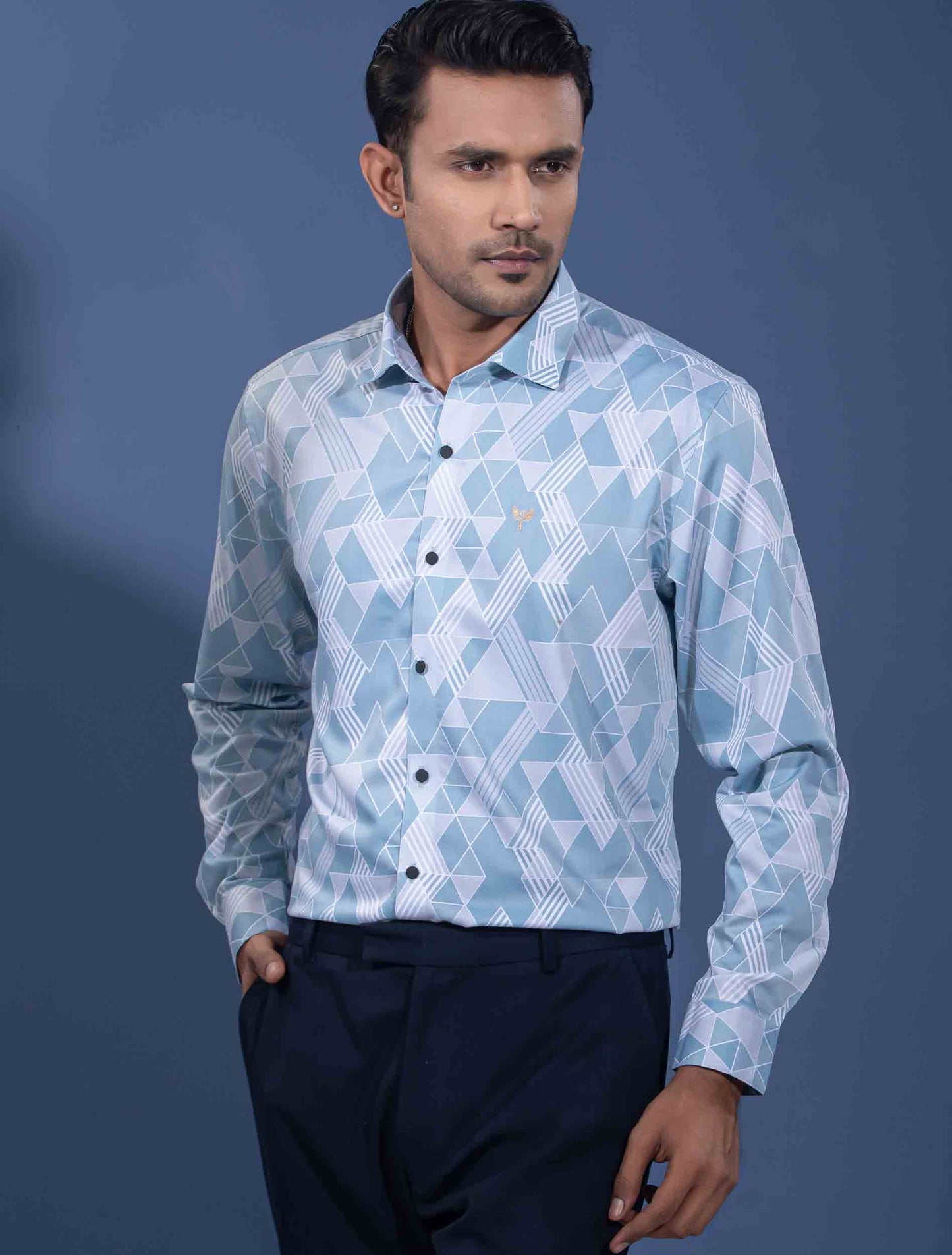 Sky white Border abstract Printed premium Full sleeve
