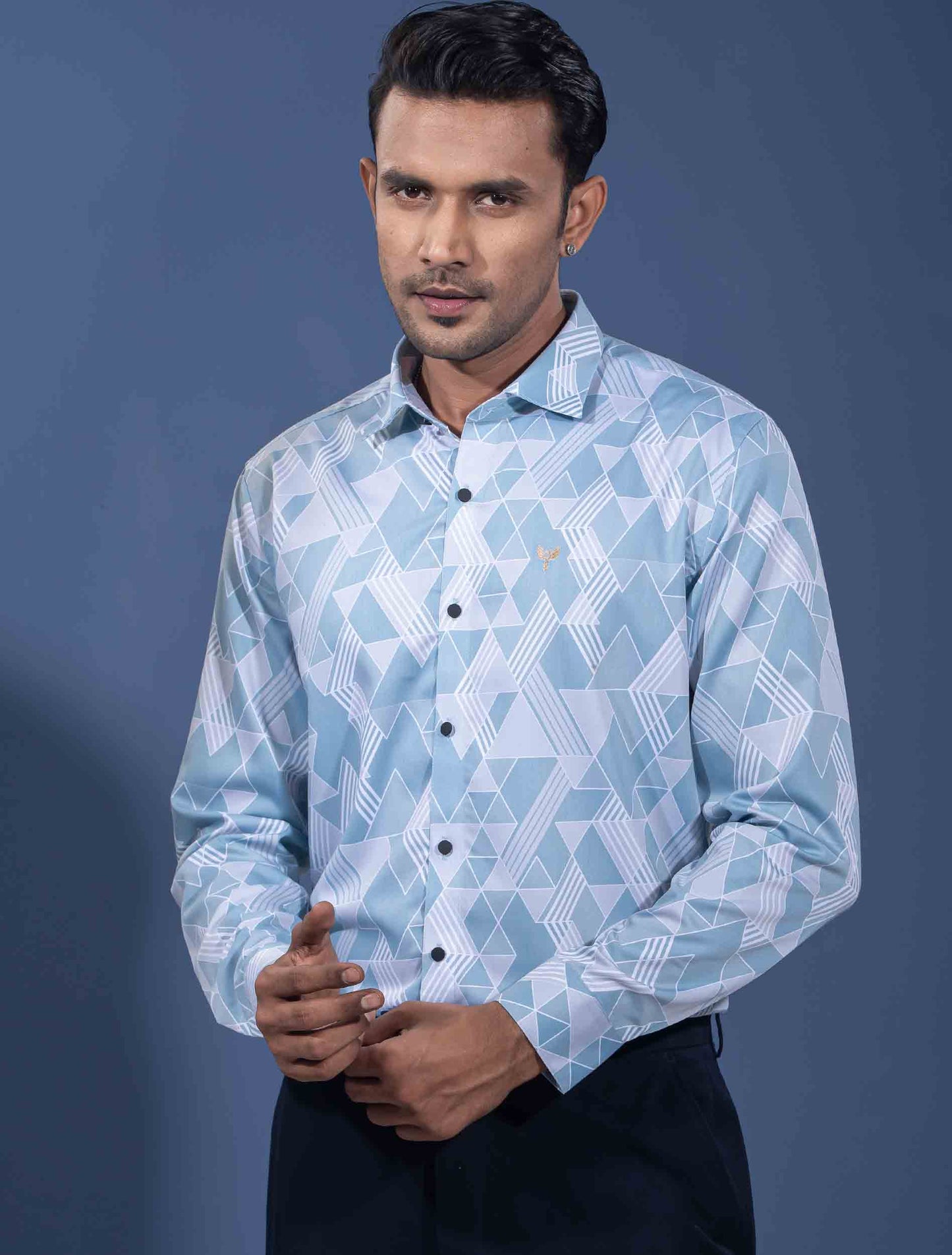 Sky white Border abstract Printed premium Full sleeve