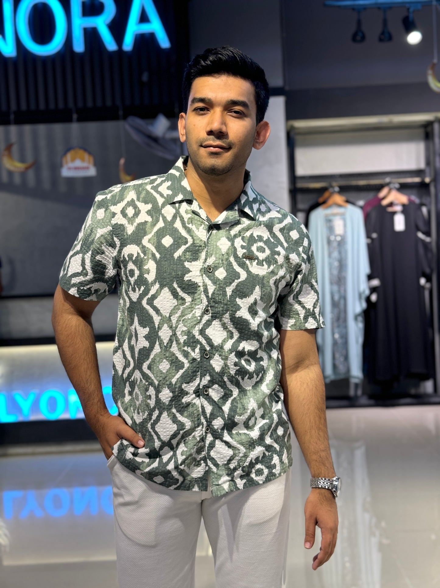 Pine Green Viscos printed premium havana