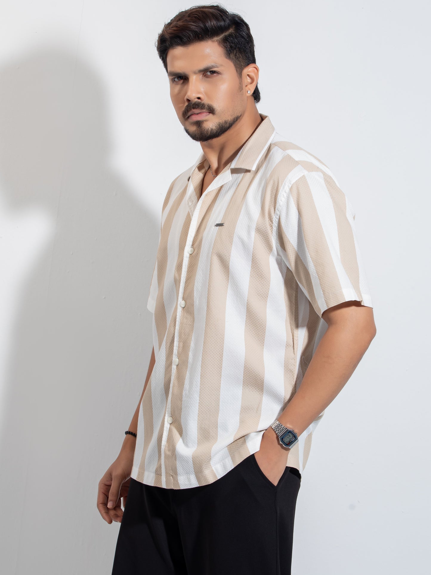 Base White stripe premium havana shirt