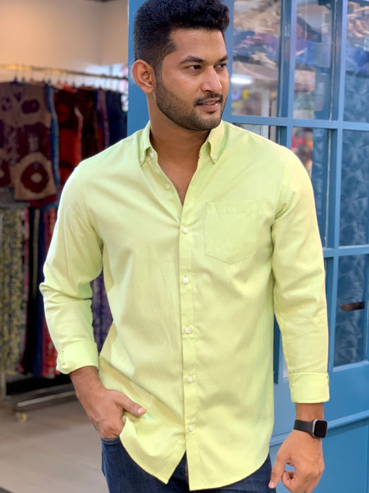 Neon color oxford fabric shirt
