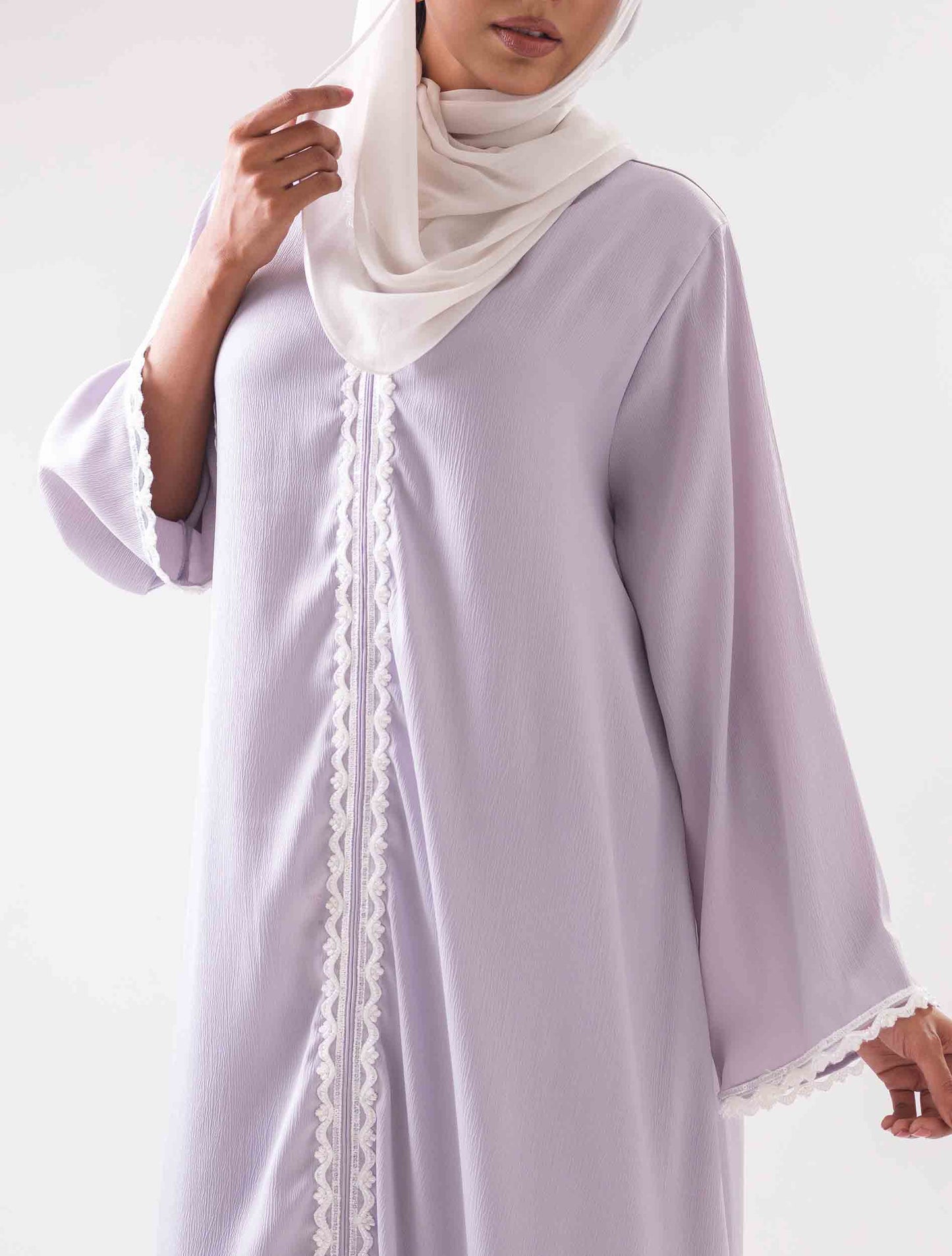 Light purple long sleeve female dress