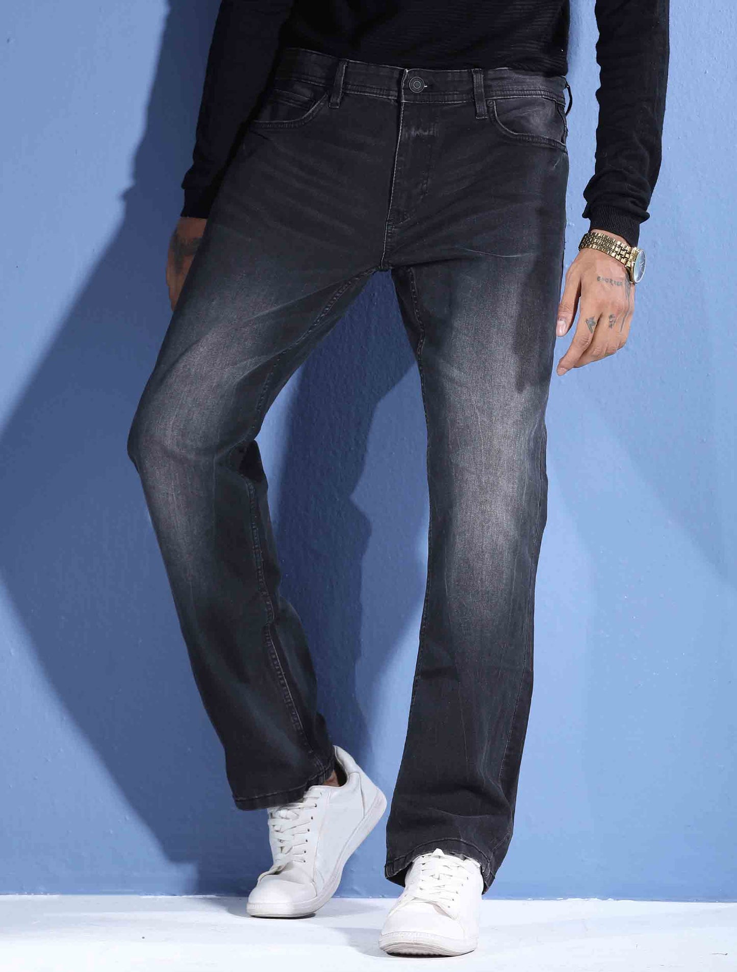Dark ash wash denim straight
