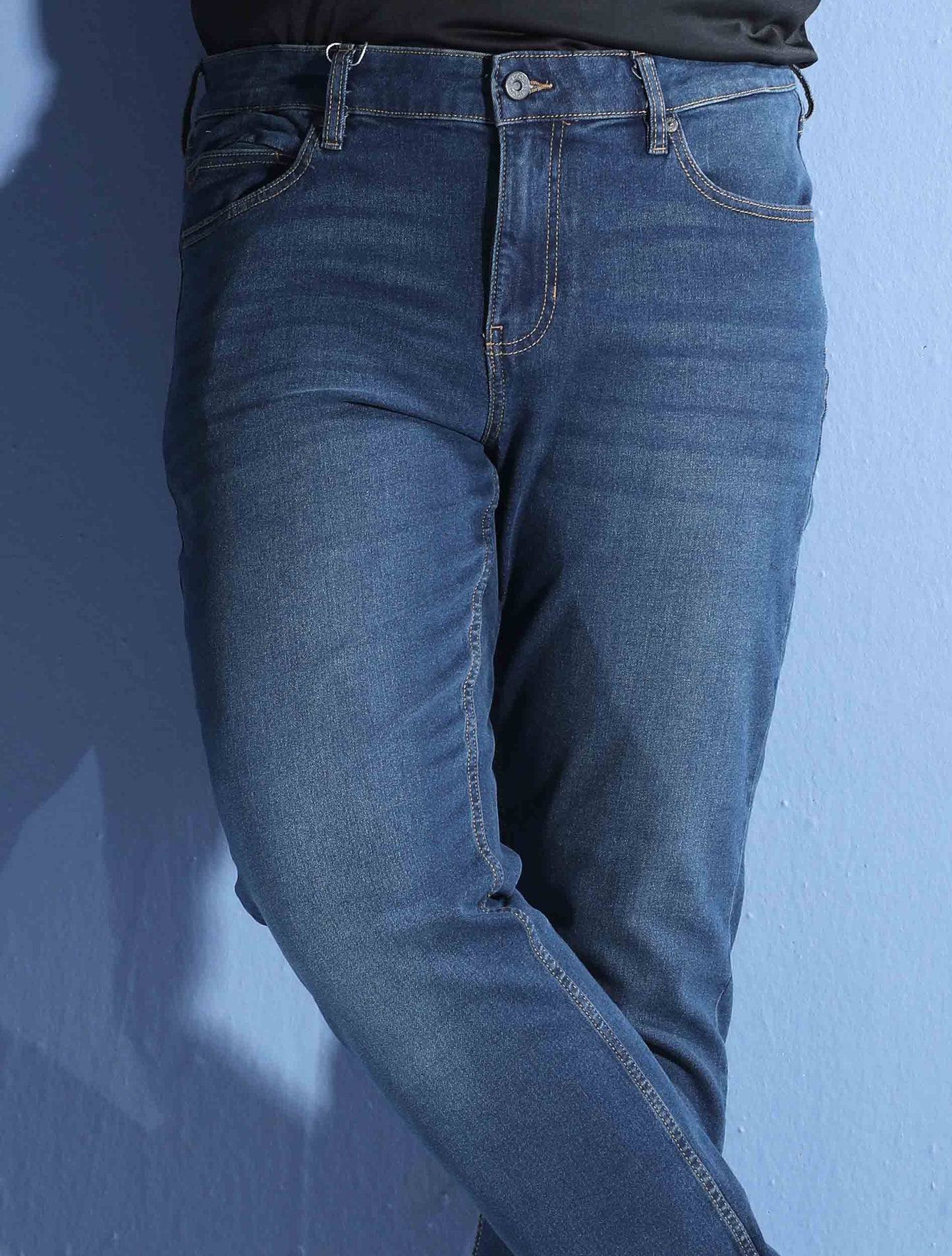 Deep Color Slim Straight stretch denim