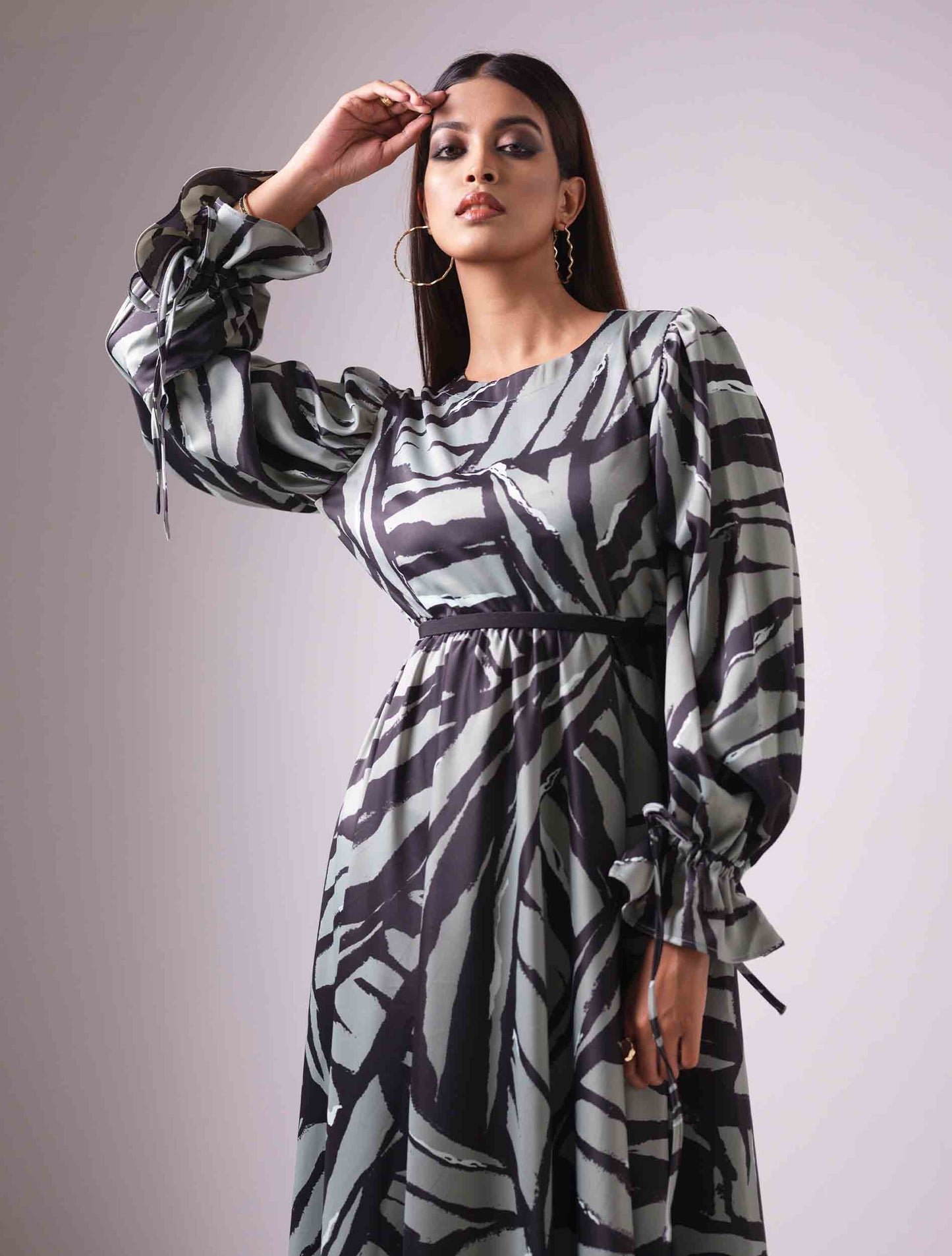 Paste and black Gown design female dress