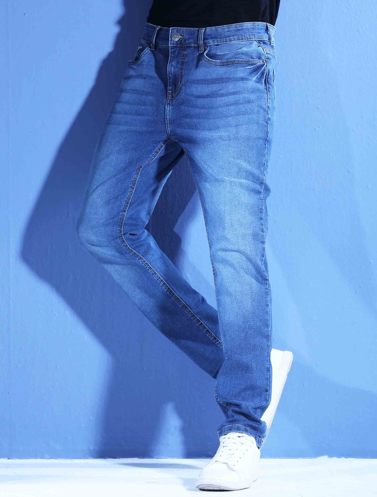 Sky natural wash denim straight