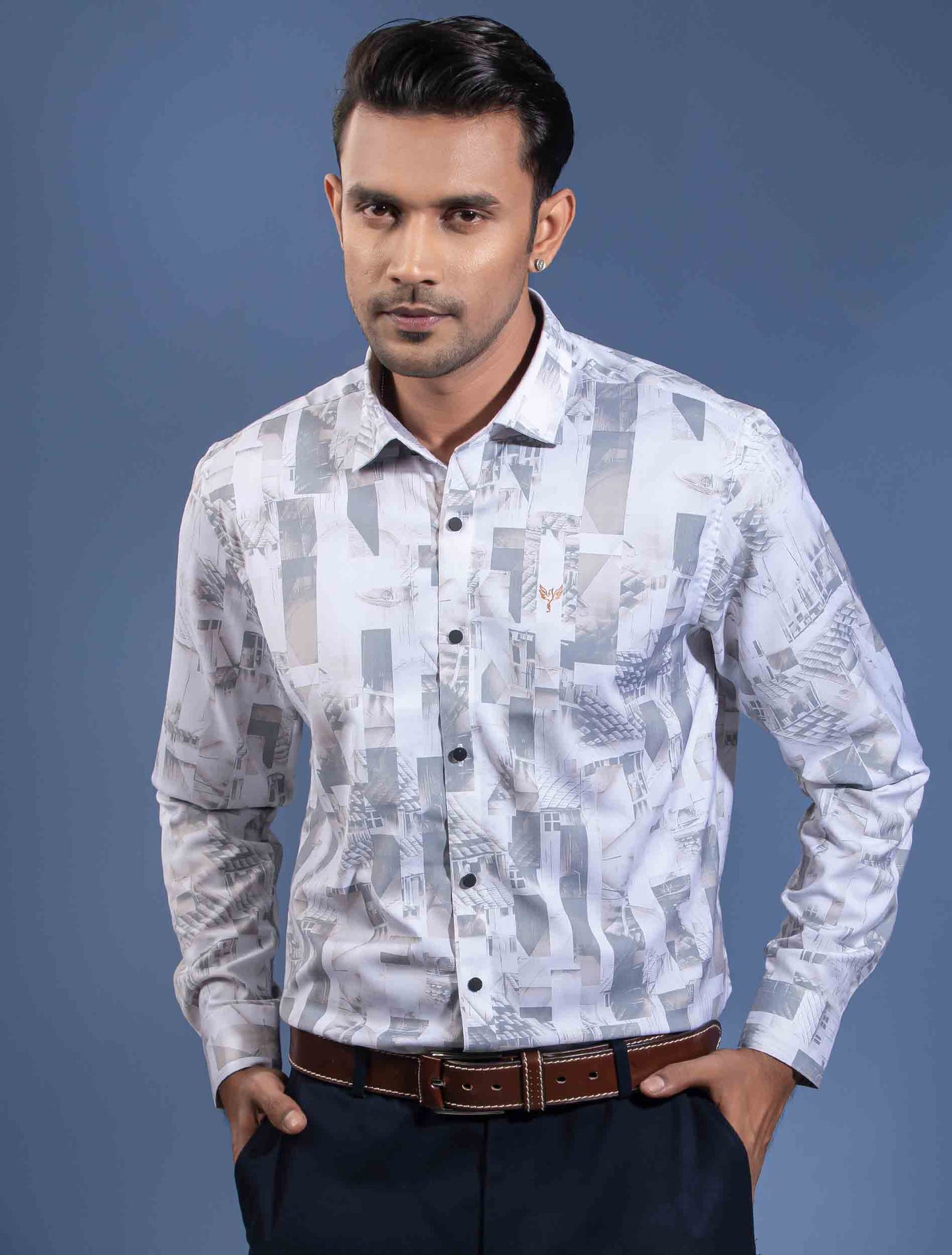 White Olive city printed premium full sleeve
