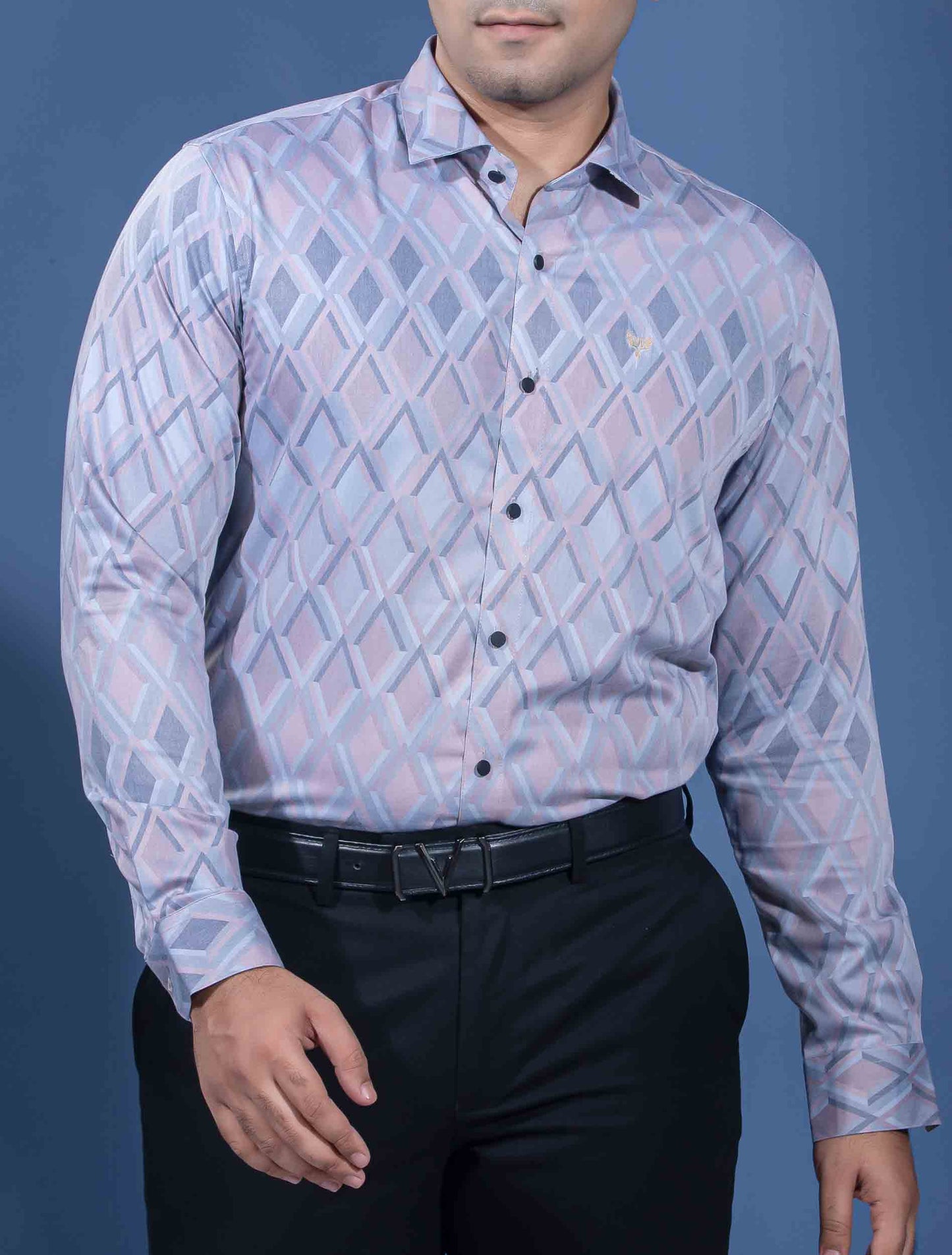 Ash orange diamond printed premium full sleeve