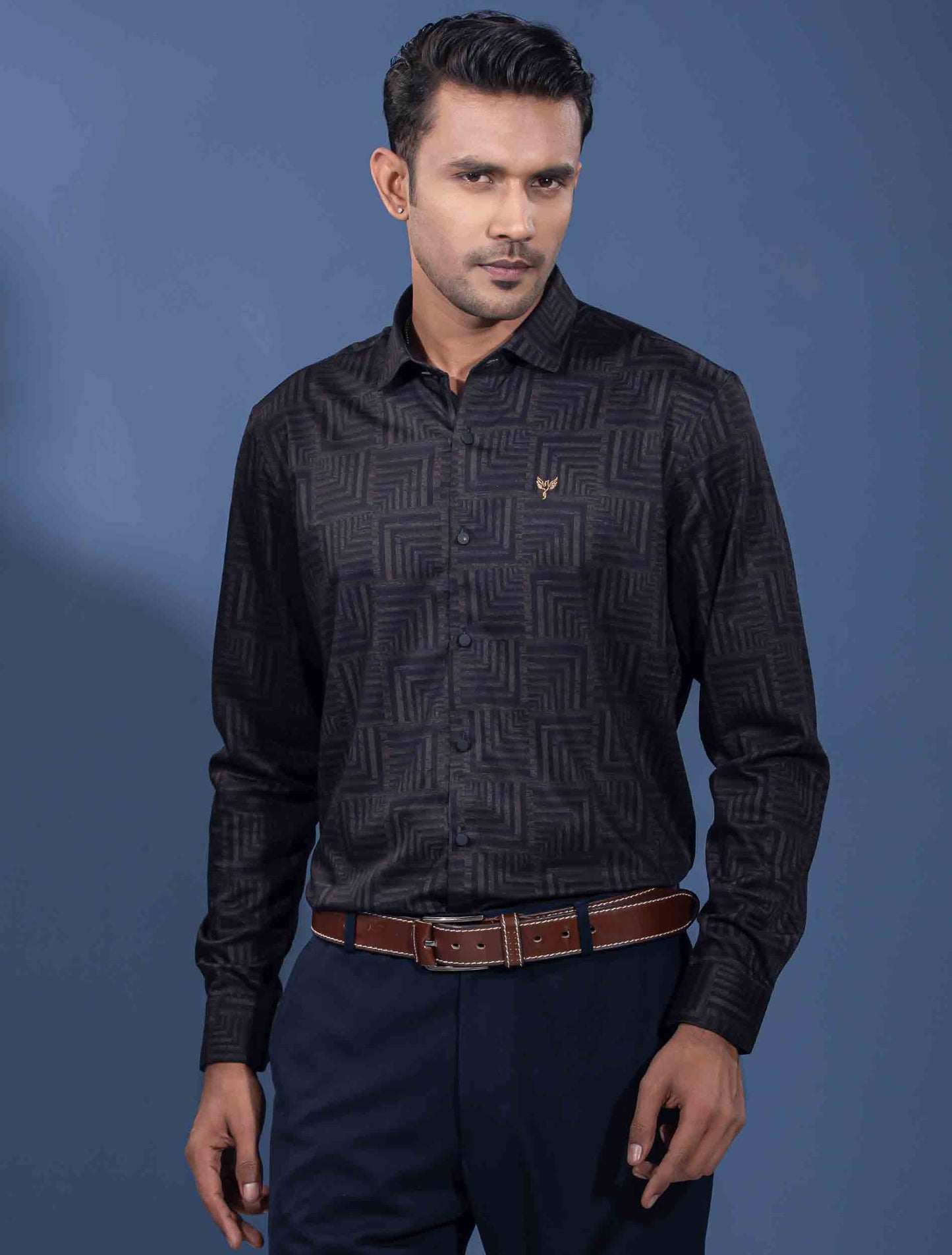 Black Olive cube pattern Printed premium Full sleeve