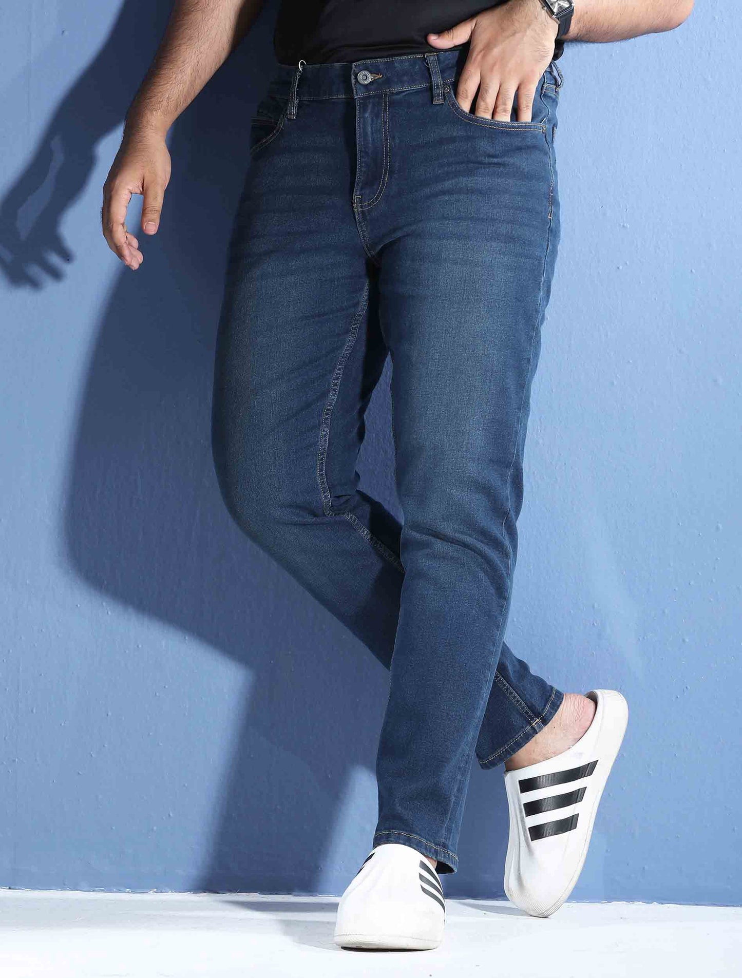 Deep Color Slim Straight stretch denim