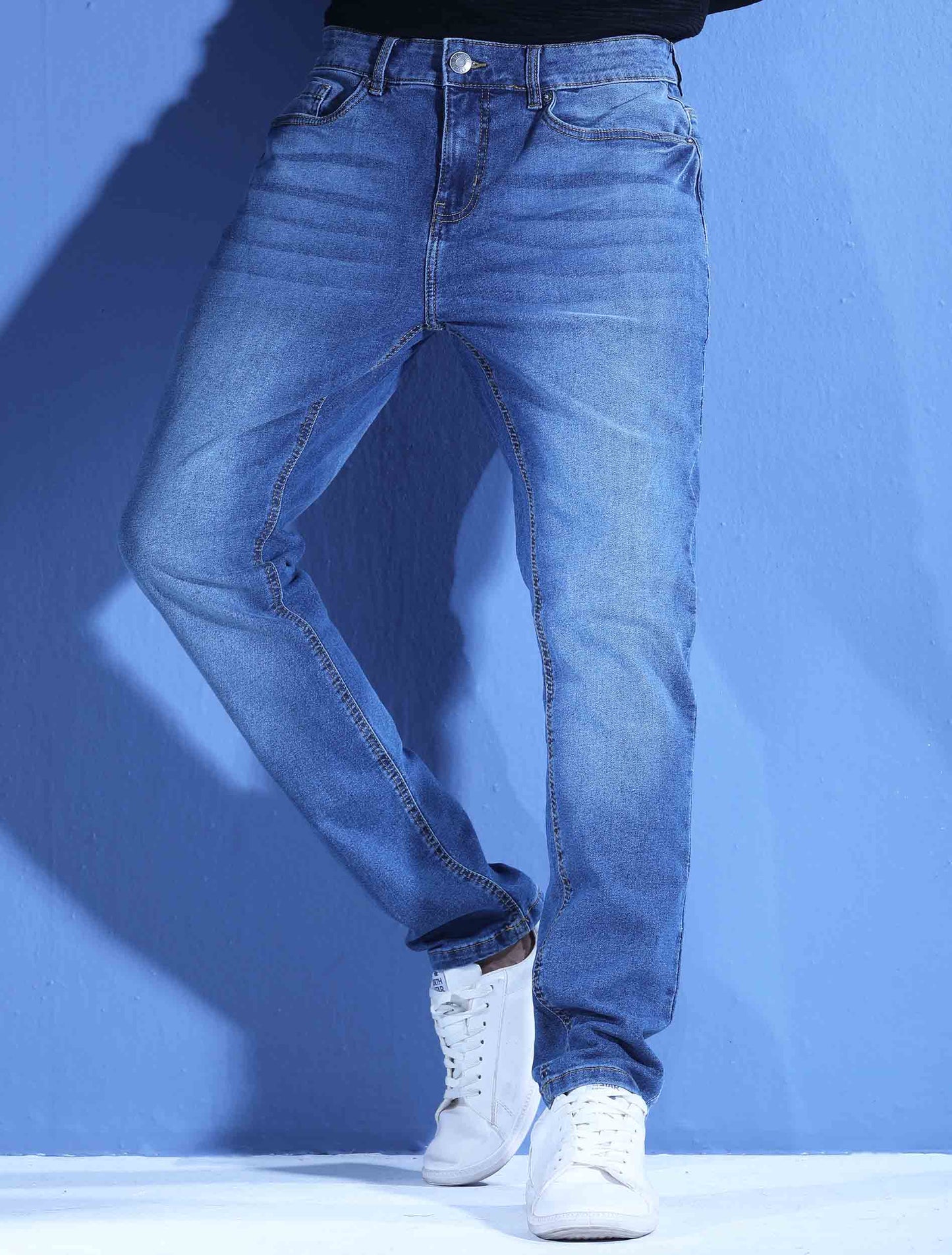 Sky natural wash denim straight