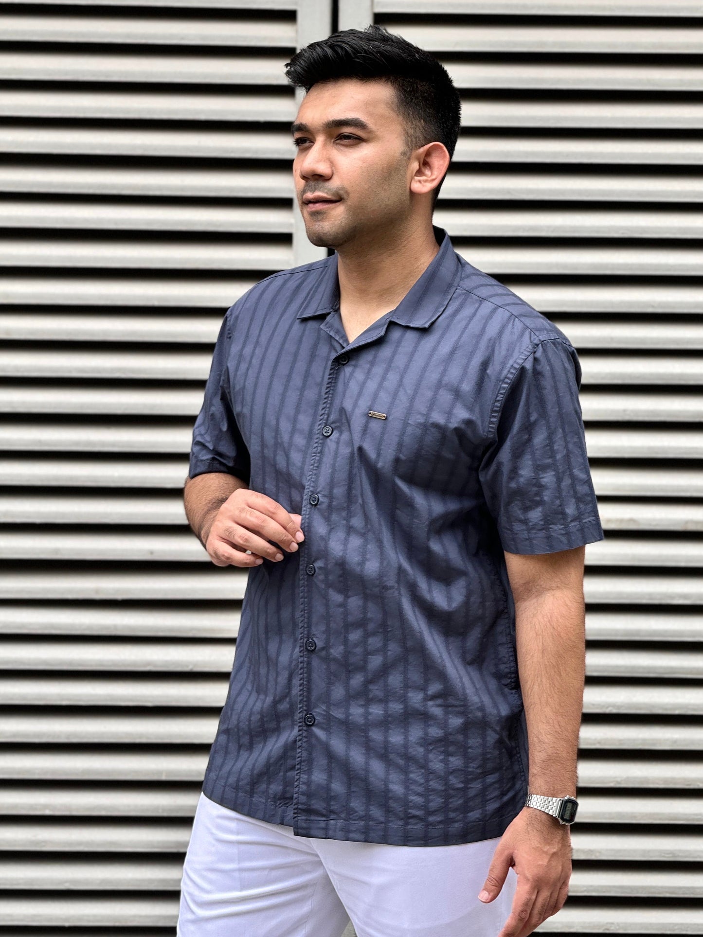 Blue stripe texture printed premium havana
