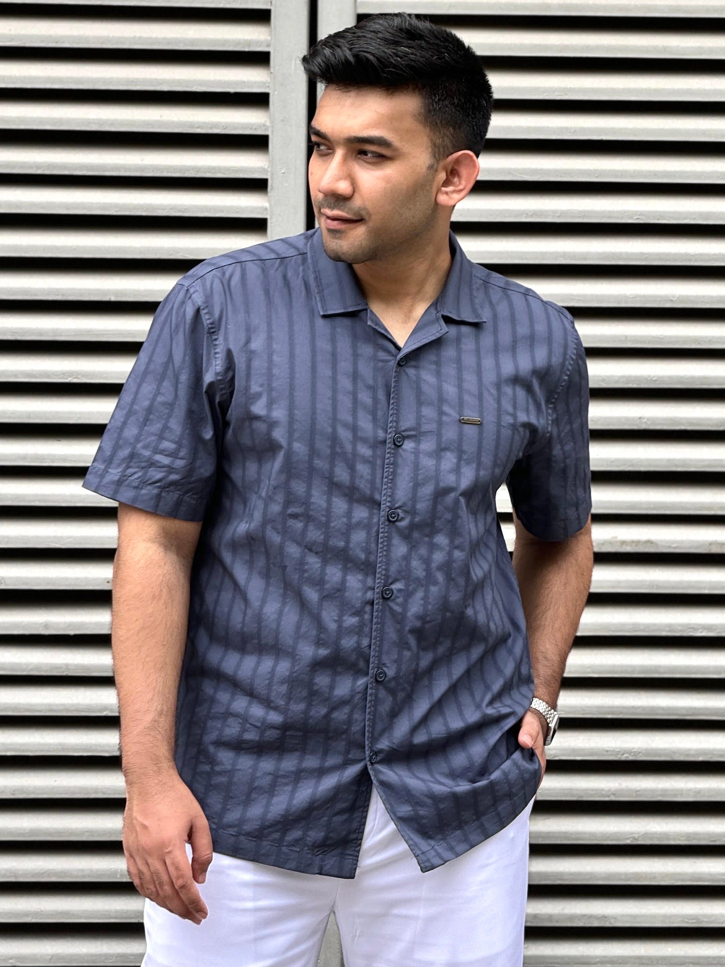 Blue stripe texture printed premium havana