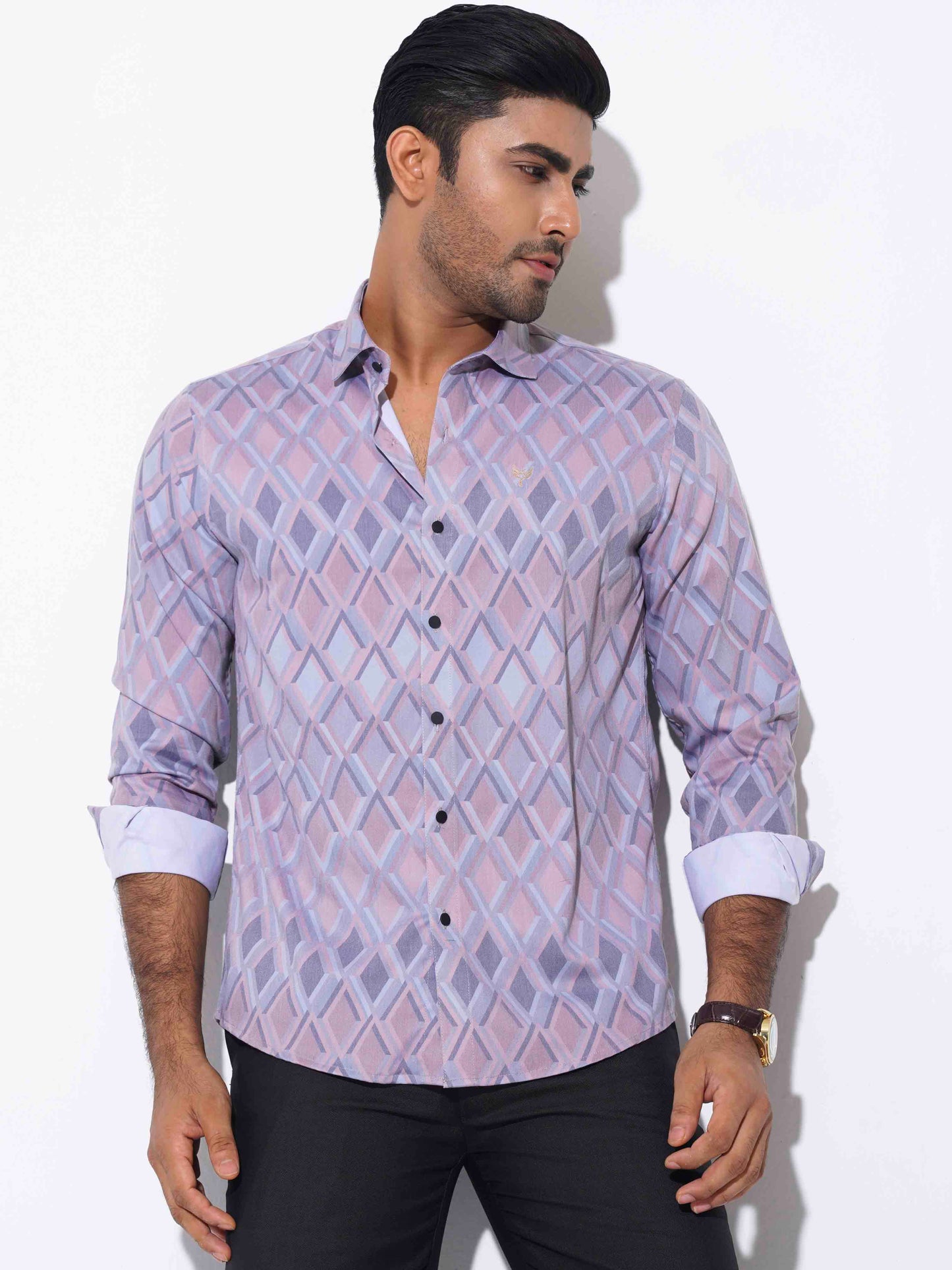 Ash orange diamond printed premium full sleeve