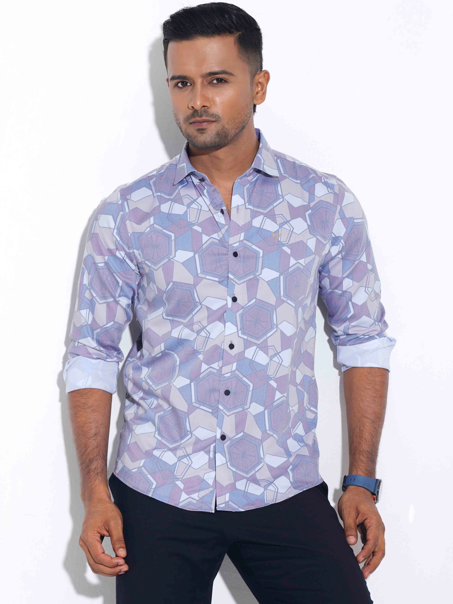Multicolor hexagonal printed premium full sleeve