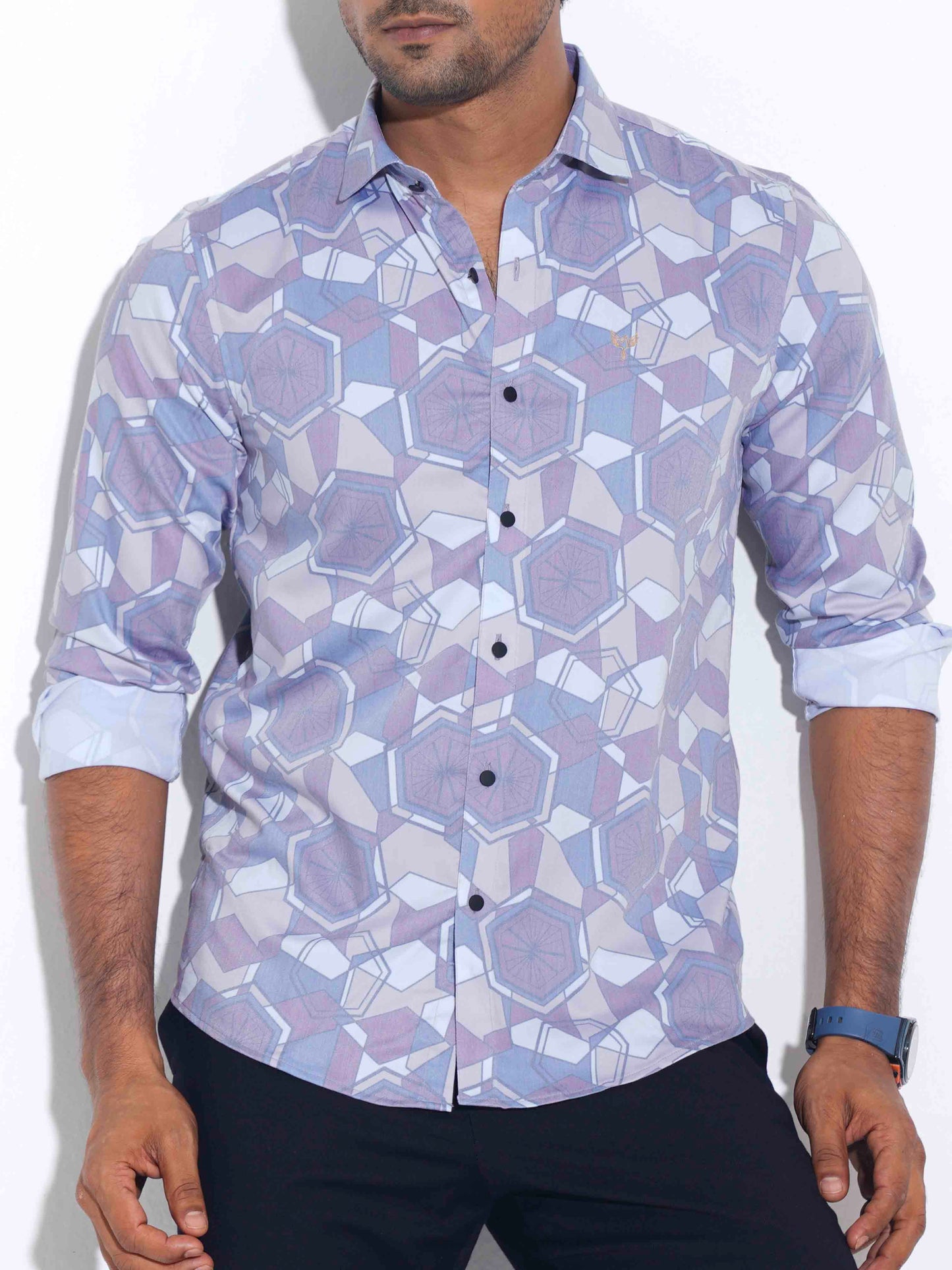 Multicolor hexagonal printed premium full sleeve