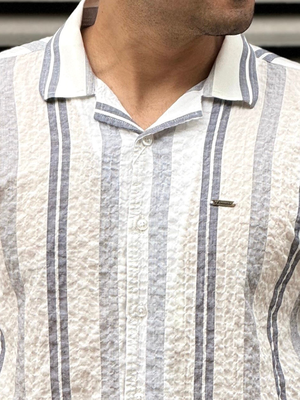 White Ash stripe Viscos printed premium havana