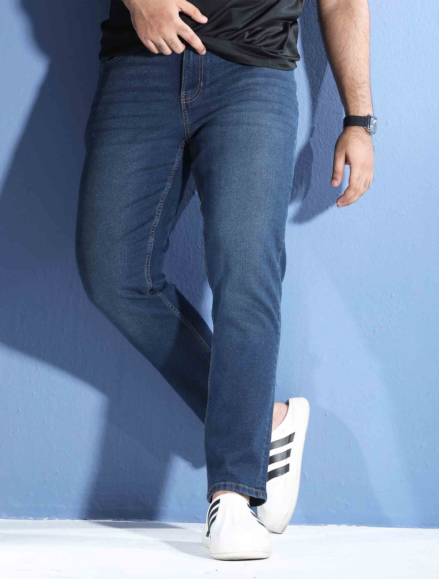 Deep Color Slim Straight stretch denim
