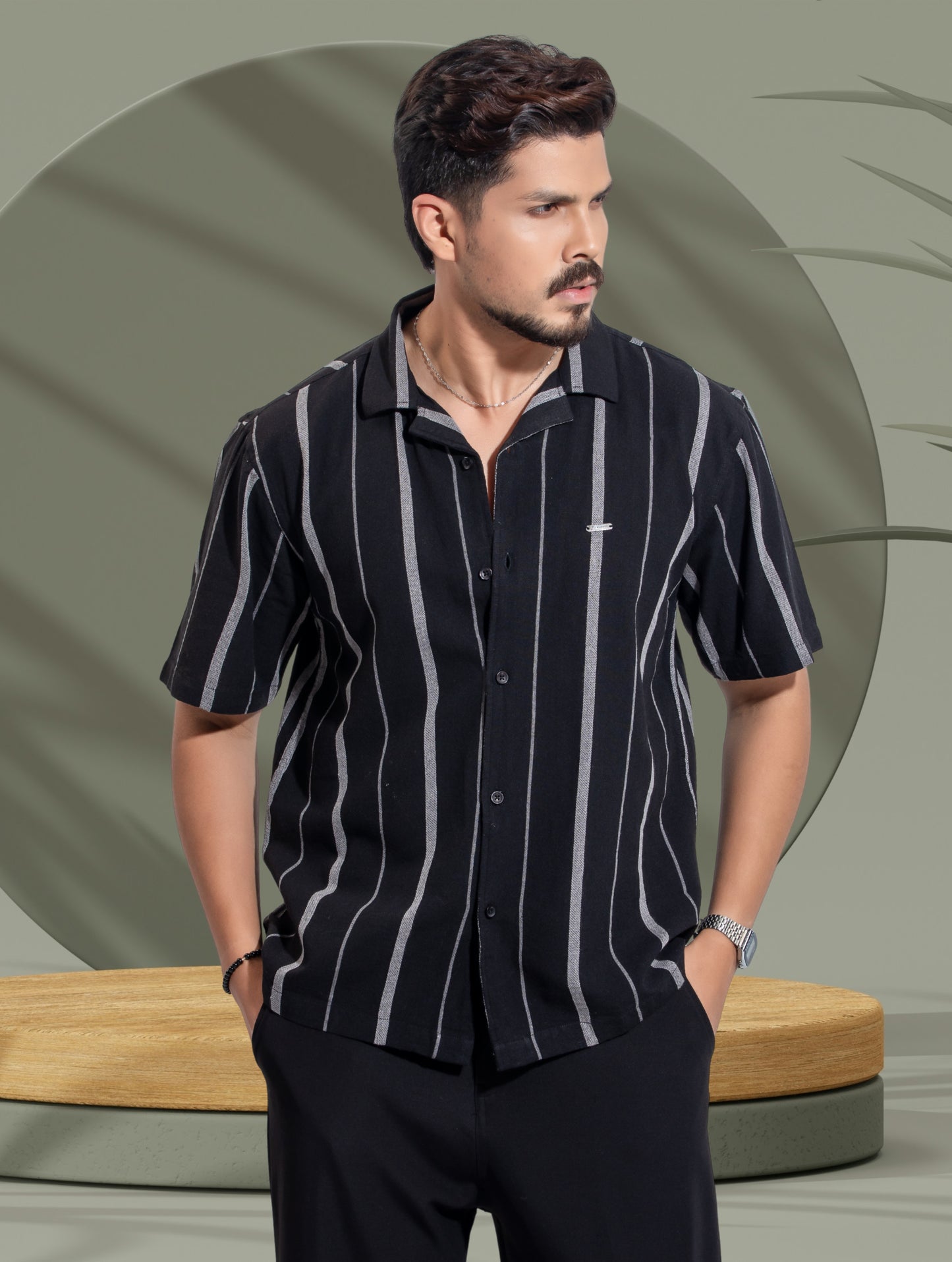 Matte Black ash stripe Havana shirt