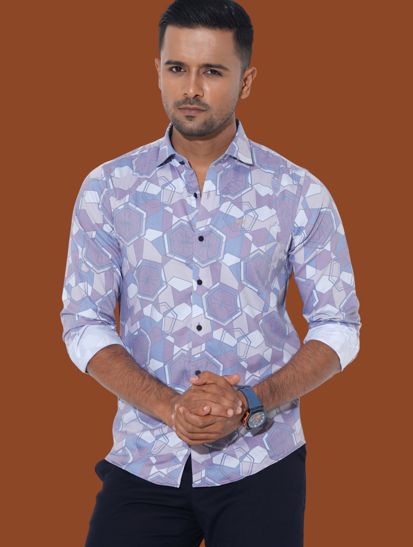 Multicolor hexagonal printed premium full sleeve