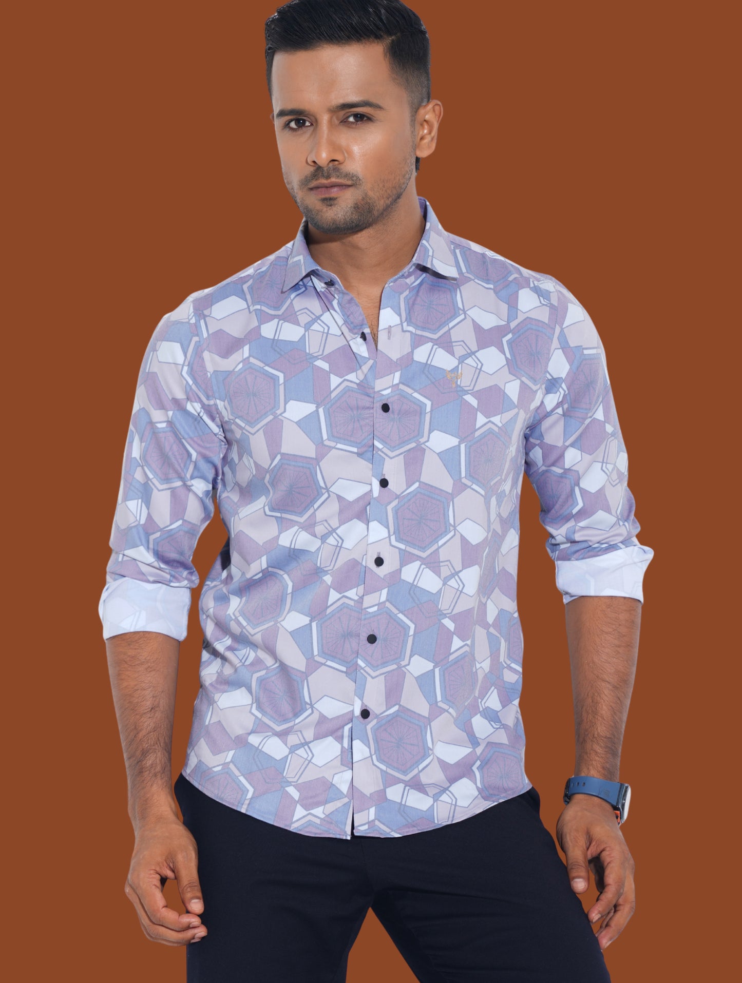 Multicolor hexagonal printed premium full sleeve