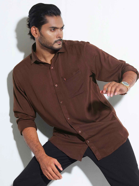Coffee color linen shirts
