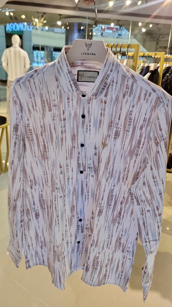 White brown blue texture printed premium magnet shirt