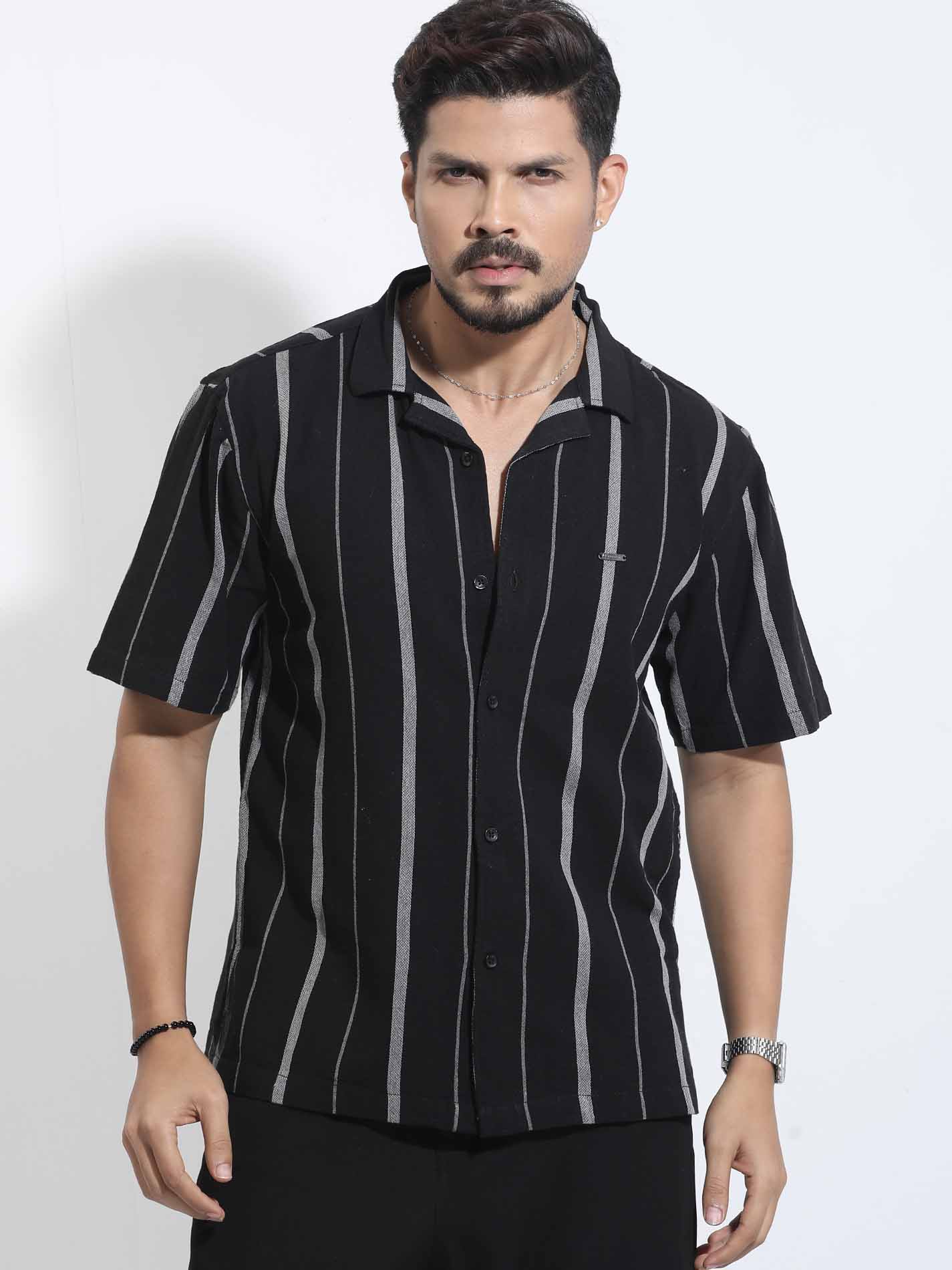 Matte Black ash stripe Havana shirt