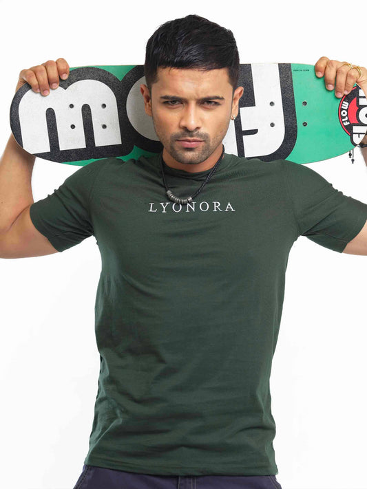 Green color embroidary T-shirt
