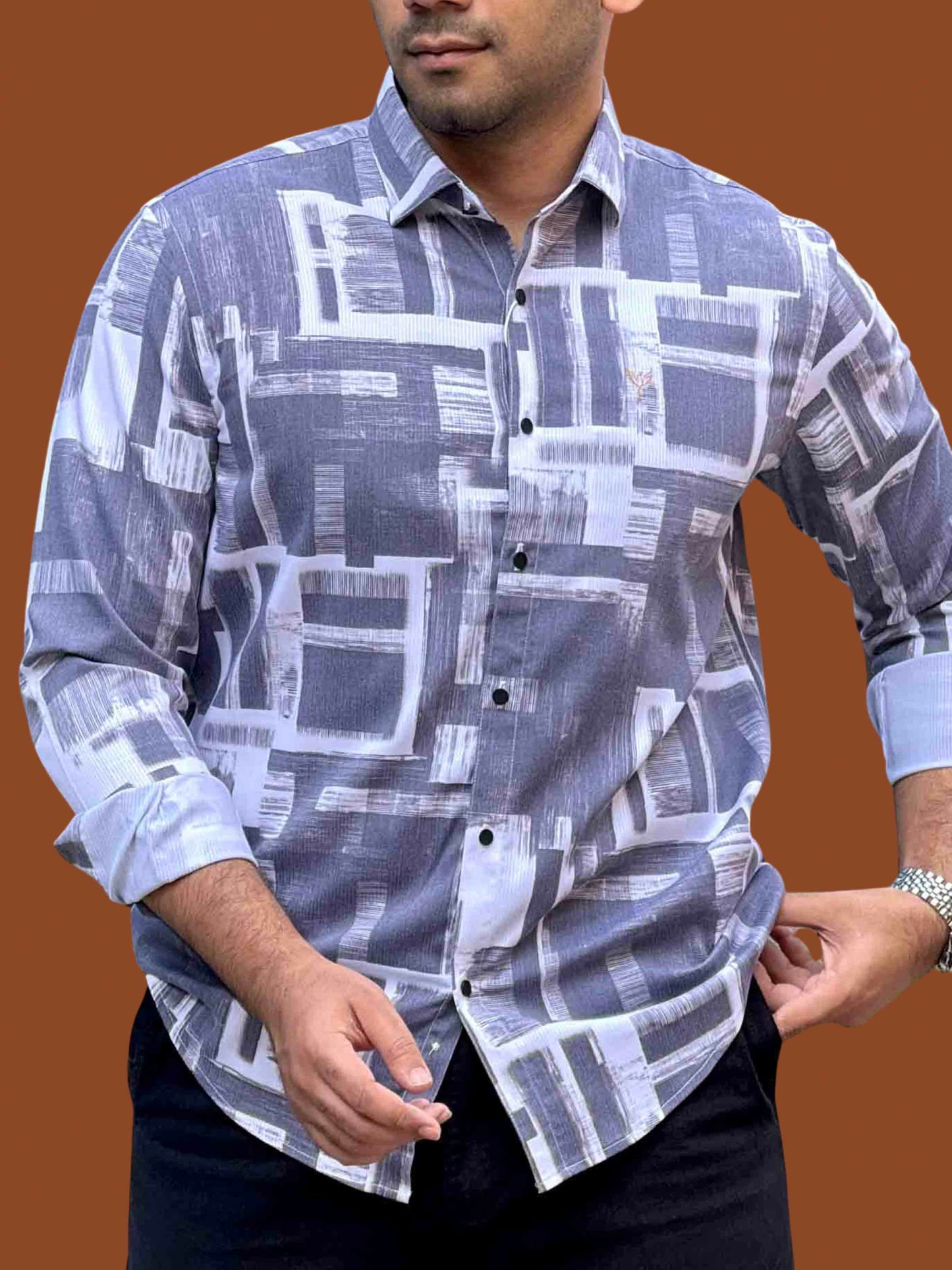 White Dark ash numerals printed premium full sleeve