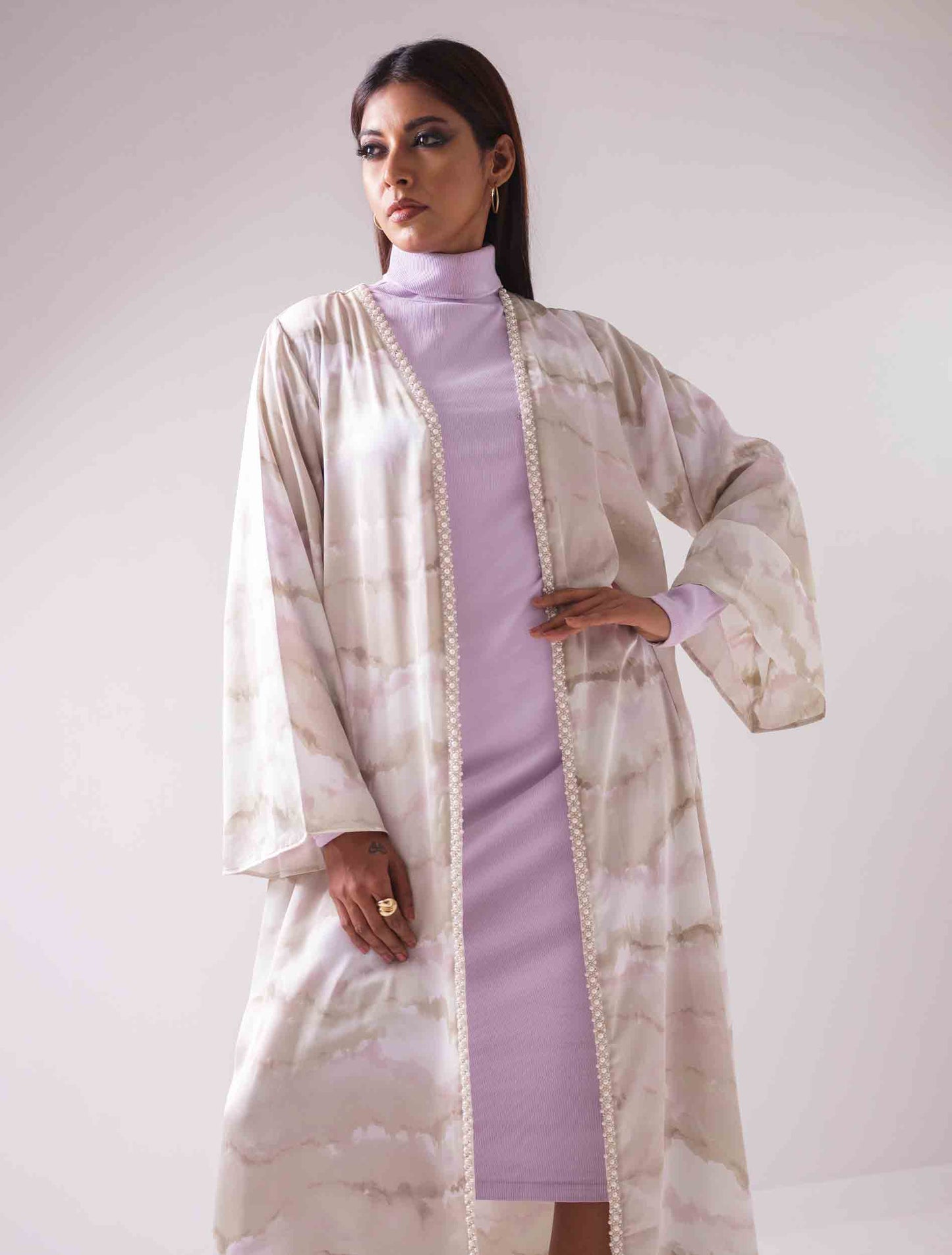 White multicolor Gown design female dress