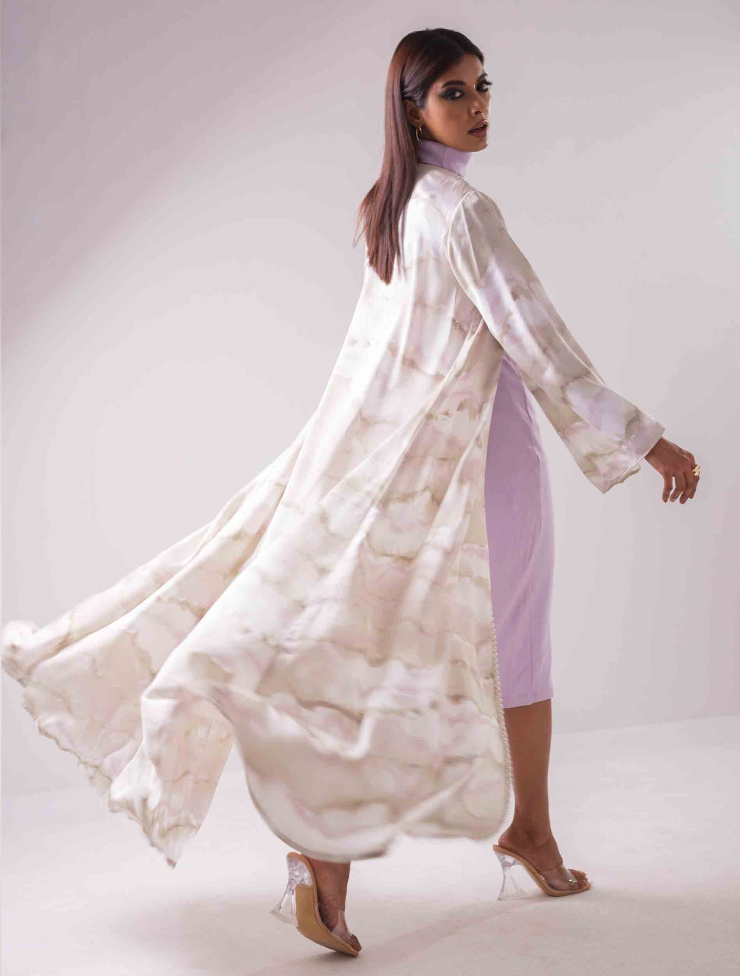 White multicolor Gown design female dress