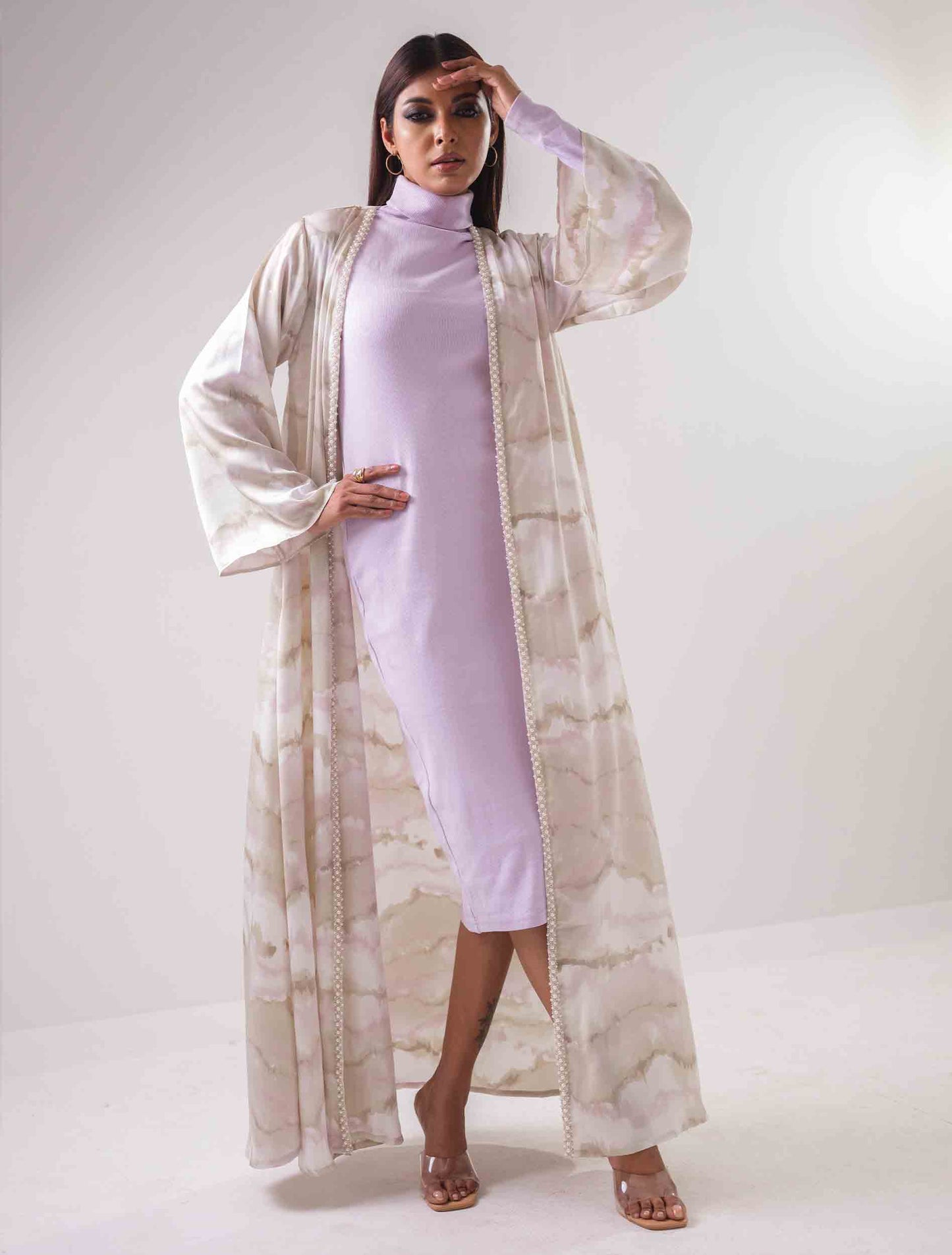 White multicolor Gown design female dress