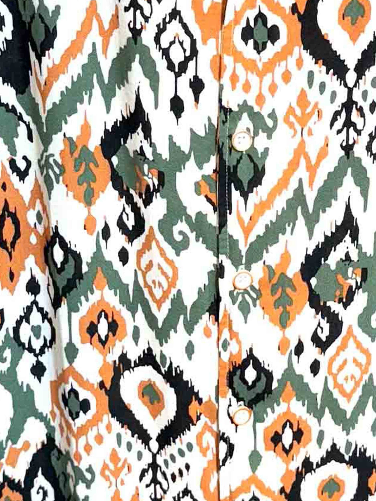 White-Yellow green pentagonal cube printed havana shirt