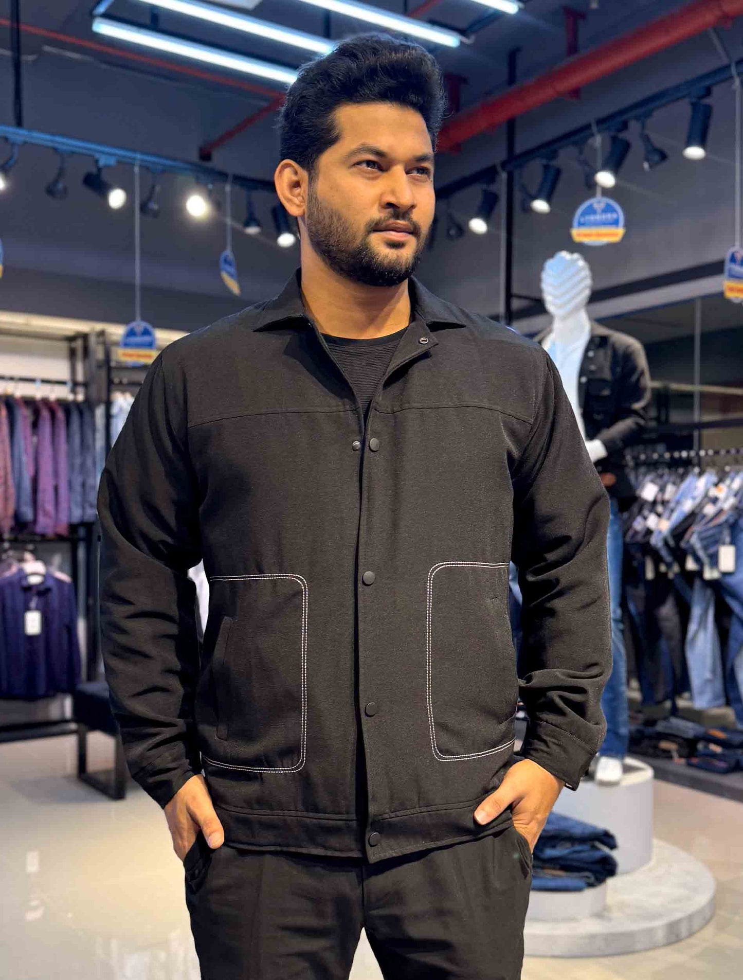 Black cashmere fabric premium jacket