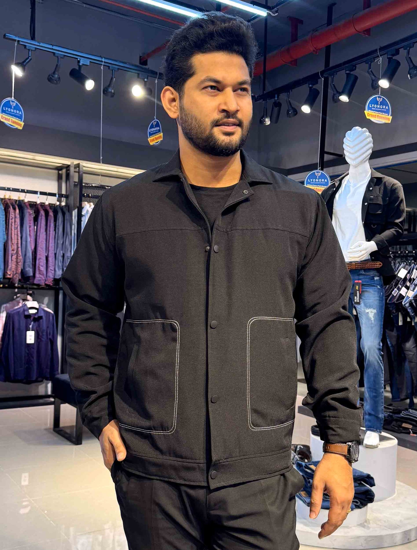 Black cashmere fabric premium jacket