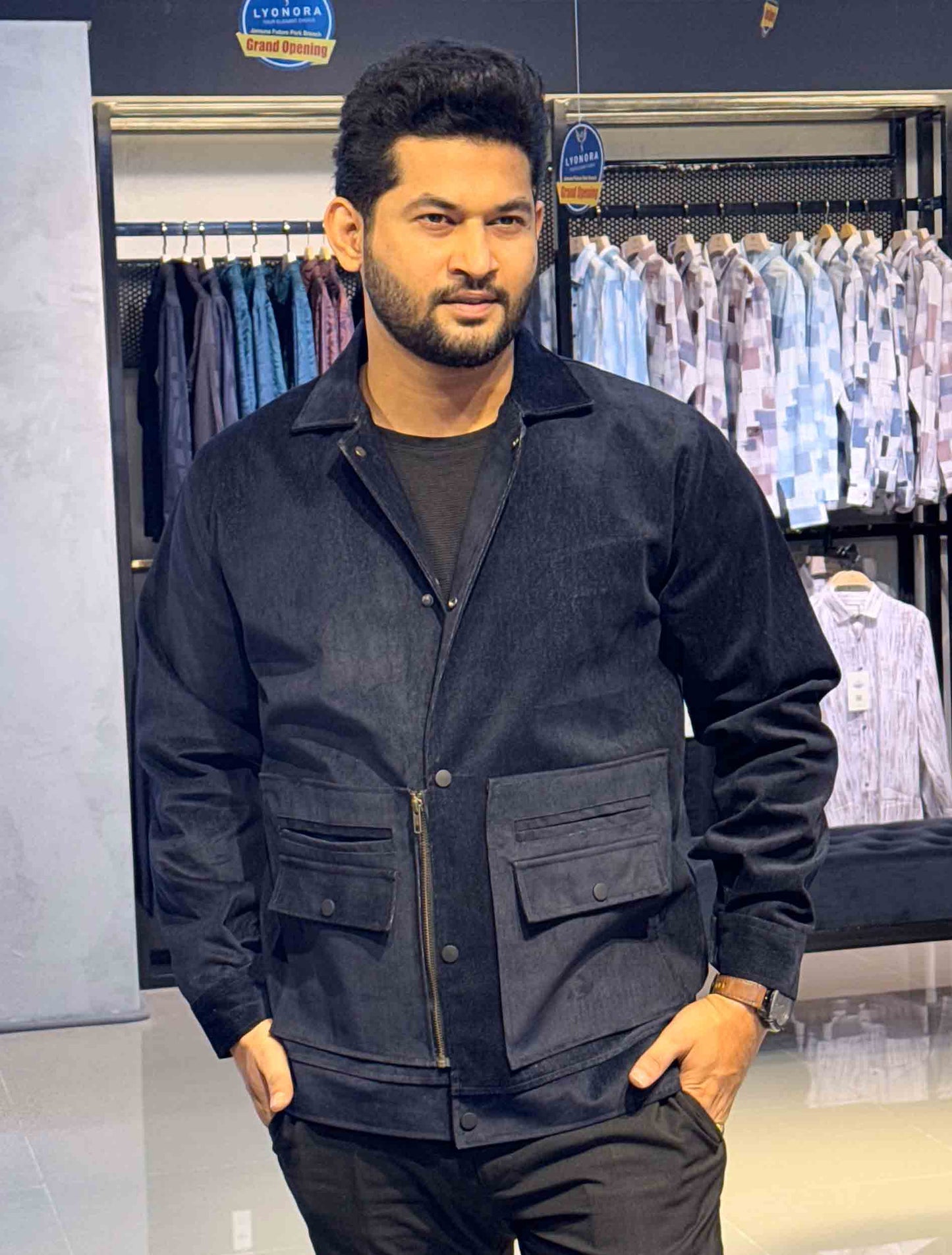 Dark blue cotton premium jacket