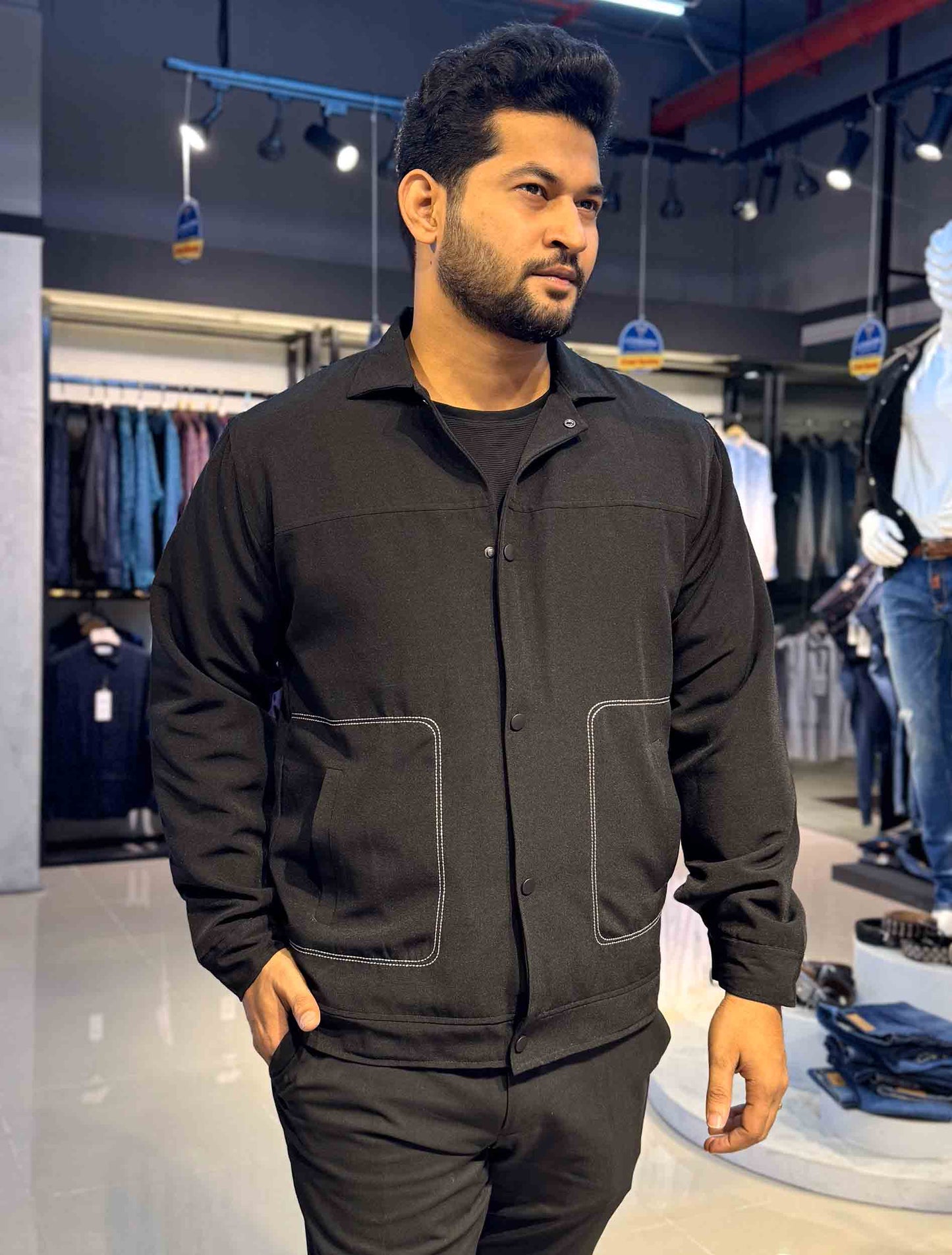 Black cashmere fabric premium jacket