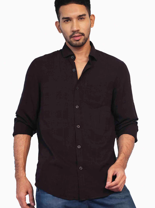Black check fancy linen fabric shirt