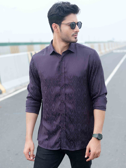 Bluish black bamboo fabric full sleeve shirt