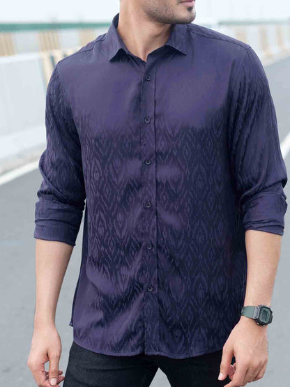 Bluish black bamboo fabric full sleeve shirt