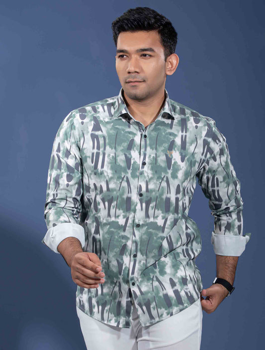 Forest Green printed premium shirt