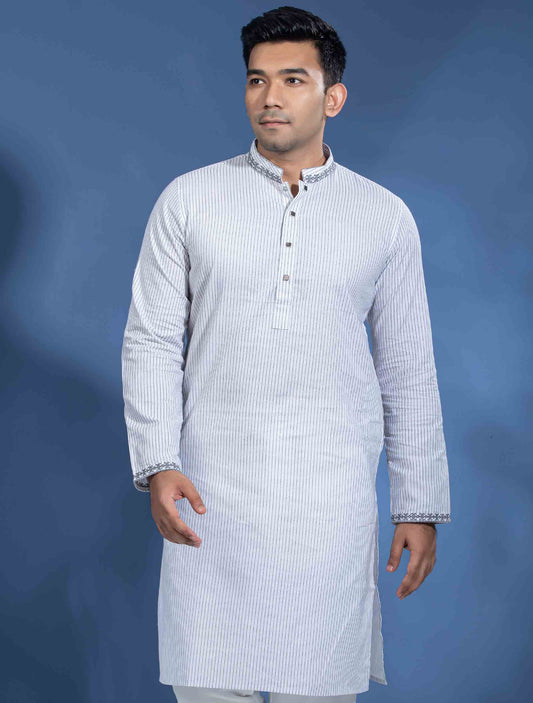 White stripe contrast Premium Panjabi