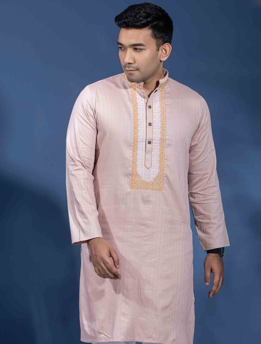 Lemonade Pink Embroidey Premium Panjabi