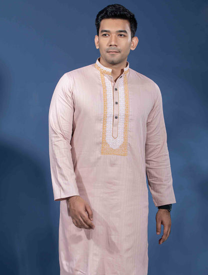 Lemonade Pink Embroidey Premium Panjabi