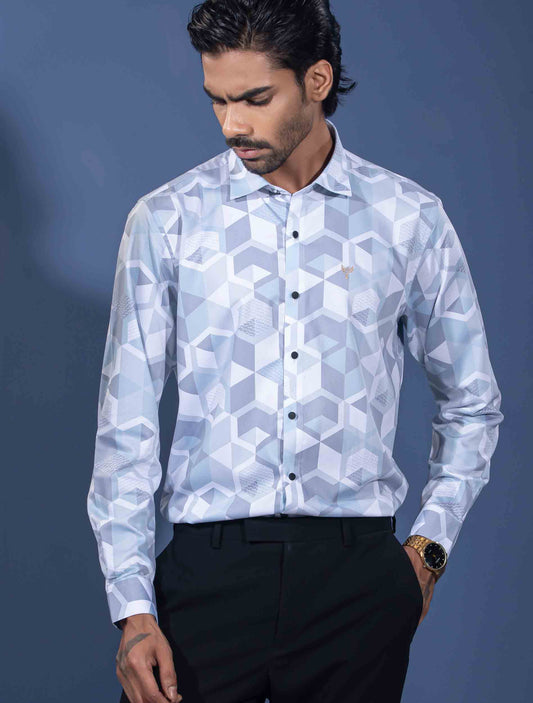 Paste sky white printed premium full sleeve