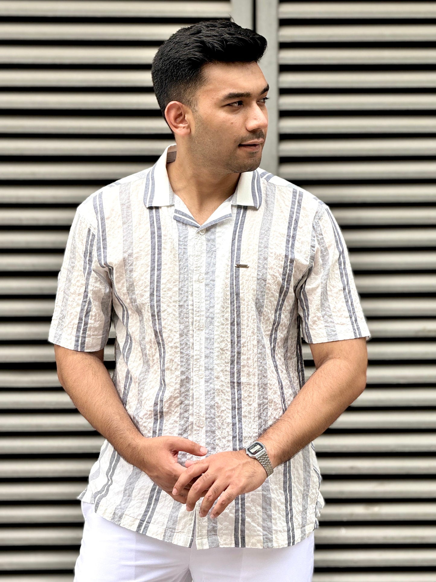 White Ash stripe Viscos printed premium havana