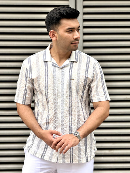 White Ash stripe Viscos printed premium havana